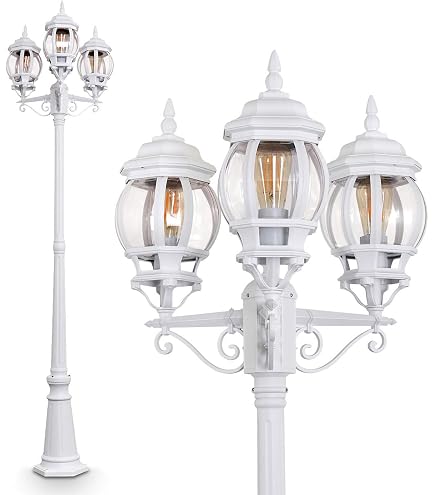 Lampada Da Parete Esterna Lentua - Stile Vintage, Bianco, IP44, Attacco E27, Per Terrazzo E Giardino