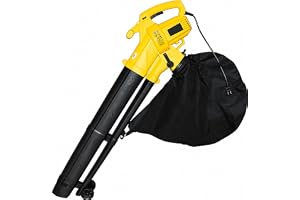3000W Electric Leaf Blower Vacuum & Mulcher with 20m Cable, 3-in-1 Garden Blower Vacuum with 45L Collection Bag, Corded Garden Cleaner for Leaves & Debris