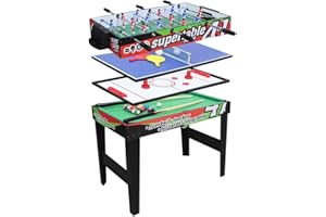 vocheer 4 in 1 Multi Combo Game Table, Hockey Table, Foosball Table with Soccer, Pool Table, Table Tennis Table for Home, Game Room