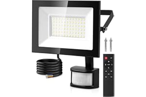 Hondony LED Strahler mit Bewegungsmelder Außen, 50W 5000LM Scheinwerfer mit Fernbedienung, IP66 Wasserdicht LED Fluter, 6500K Kaltweiß Superhell LED Außenstrahler für Garten, Innenhöfe, Garage