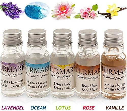 5 x 10ml Bottles of Essential Oils – Lavender - Lotus Pink – Ocean Vanilla