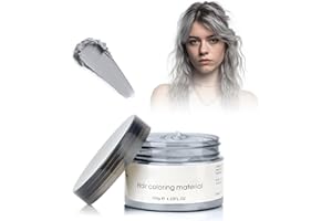 SOVONCARE Temporäre Haarfarbe, 4,23 Unzen Haarfarbe Wachs für Männer Frauen, Washable Natürliche Farbe Pomade, Instant Haartönung Dye Haar Wachs für Party, Cosplay,Halloween (Grau)
