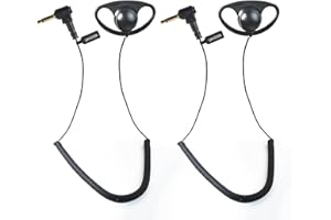 UAYESOK Écouteur 3,5 mm, en forme de D, écoute uniquement à broche unique, écouteur radio à broche unique, prise jack 3,5 mm, casque pour Motorola Hytera Kenwood Security Police Ham