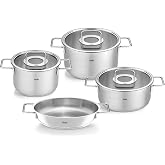 Fissler Pure Collection 7 Par&ccedil;a Cam Kapak &Ccedil;elik Tencere Seti Renkli 24 cm