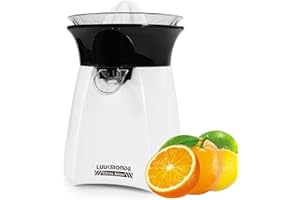 LUUKMONDE Electric Citrus Juicer with Lockable Spout - Electric Lemon Squeezer & Orange Juicer with Powerful Motor - Ideal for Orange, Lemon, Lime, and Grapefruit - D-8016A, Beige