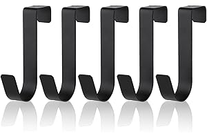 WLLHYF Paquete de 5 ganchos de acero inoxidable a prueba de agua para puerta de ducha para baño, puerta de cristal sin marco, 2,1 cm, para colgar toallas, bata, cepillo de ropa, color negro mate