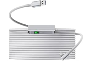 Kabel łączący 5 m, kompatybilny z Meta Quest3/Quest2/Pro/PICO 4/Neo, Stouchi z oddzielnym portem ładowania dla bardzo trwałego zasilacza, kabel USB 3.0 typu A do C do przesyłania danych do komputera