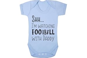 MIAMMO Shh I'm watching football with daddy statement [BBY3] baby grow vest