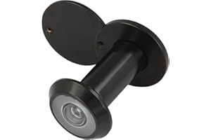 Amig - Judas de porte | Lentille super angle | Installation facile | Épaisseur de la porte : 35-60 mm | Diamètre : 14 mm | Finition : Noir mat