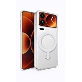 Fenza Xiaomi Mi 17 Pro Max ile Uyumlu G&uuml;&ccedil;l&uuml; Mıknatıslı MagSafe Şeffaf Kamera Korumalı Telefon Kılıfı