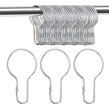 Ganci Per Tenda Doccia In Acciaio Inox – Doppio Lato Con Rotelle – Set Da 12 – Cromati - 2