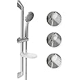 JOMOO Shower Sliding Bar Set with Hose, 3 Function High Pressure Hand Shower with 60inch Shower Hose, Adjustable Height Shower Head Kit, Wall Mounted