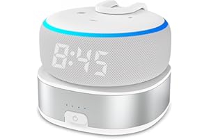 Fanxoo ED3 Batterie Basis für Dot 3rd Generation, tragbare Ladeleistung für Dot 3rd, Lautsprecher Dot Auxiliary Power Zubehör (Nicht enthalten Dot 3rd) (weiß-19W)