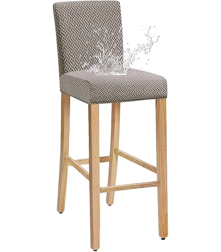 Housses De Chaise De Bar En Velours Extensible ELYSYSRL - Amovibles, Lavables, Avec Dossier - Lot De 4 Pièces - Pour Tabourets Courts/Pivotants