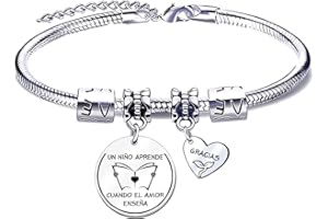 MNBVBV Pulsera Maestro Regalo Maestro Gracias Maestro por el Regalo Grabado Pulsera Graduación Regalos Cumpleaños Regalo del dia del Maestro Regalo de acción de Gracias