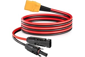 ELFCULB Cavo solare XT90, 10 AWG 1,8 m, XT90 femmina a pannello solare, cavo connettore per pannello solare portatile centrale elettrica