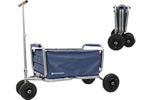 ‎BEACHTREKKER Beachtrekker Life Faltbarer Bollerwagen + Feststellbremse, klappbarer Handwagen mit Luftreifen (Blau)