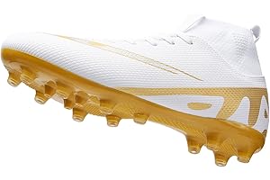 BINBINNIAO Football Boots Unisex High Top Spike Soccer Shoes Outdoor FG/AG Trainers Cleats Teenager Professional Competition Athletics Sneakers Non-Slip