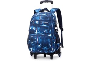 ANSIEDIO Cartable a Roulette Garcon Fille, Cartable à roulettes Sac à Dos à roulettes Bagages Enfants Sac de Voyage