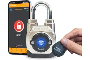 eGeeTouch 5:e generationen [2023] utomhus smart padlock, IP66, stöttålig, design för kommersiell användning, Bluetooth + NFC