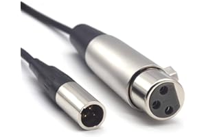 SiYear Cable de micrófono mini XLR macho a XLR hembra para cámara Blackmagic Pocket 4K Video Assist 4K, mini cable de audio de solapa Pro de 3 pines (1,5 m)