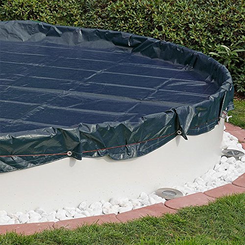 Pool Abdeckplane 200g/m² für Rundbecken blau/schwarz für Ø 3,50 – 3,60 m Rundpool | Premium Qualität von POOL Total - 3