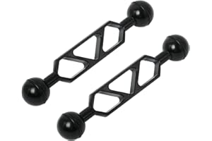 Amarine Made 2 Pack of 5 Inch Double 1" Ball Aluminum Arm for Connecting Strobe/Video Light to Underwater Housing