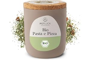 ‎POTLUCK GEWÜRZFREUNDE POTLUCK | Bio Pasta e Pizza | Gewürzzubereitung im Keramiktopf | 20g | Vegan, glutenfrei und mit natürlichen Inhaltsstoffen