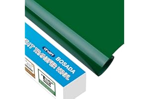BOSADA Heat Transfer Vinyl 12" x 5ft PU Green HTV Vinyl Iron on Vinyl for Cricut and DIY T-Shirt Clothing Hats Pillows Fabric
