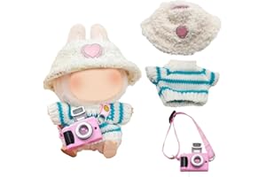 HBSFBH Bekleidung für 17cm Doll Plüsch, Kleidung für Doll Puppe, Doll Kleidung, Doll Puppenkleidung, Doll Plüsch Schlüsselanhänger, Doll Kleidung für 17 cm große Doll Puppe