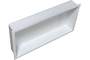 BERNSTEIN - Niche Murale Douche Blanche à Rebord 60x30x10cm Acier Inoxydable étagère encastrée Salle de Bain, Anti-Rouille, étanche, Installation Facile - BS603010