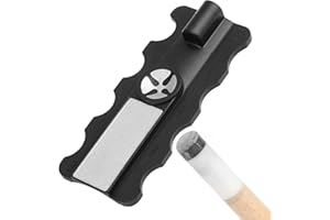 MEUKCEZ 5 in 1 Snooker Cue Tip Shaper Tool, Precision Snooker & Pool Cue Tip Prep Accessory with Radius Gauge, Durable Shaping and Rapid Repair Functions, Portable Design for Easy Cue Maintenance (Black)