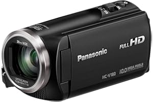 Panasonic HC-V180 - Videocámara de 50x, O.I.S de 5 Ejes, F1.8 - F4.2, Zoom 28 mm - 174 mm, HD, SD, Time - Lapse, Zoom 90x Inteligente, Color Negro