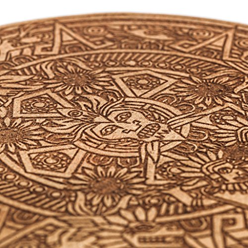 A.P. Donovan – Glasuntersetzer mit Lasergravur – aus MDF – für die Bar, Küche, Wohnzimmer – rutschfest – Tischset für Gläser rund und eckig – 8er Set, Rund Ø 9,5 cm - 3