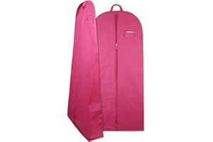 Goal Winners Breathable Wedding Gown Long Dress Bridesmaid Showerproof Garment Clothes Cover Storage Bags - 183cm (72 Inch) With 20cm (8 Inch) Tapered Gusset - Pink