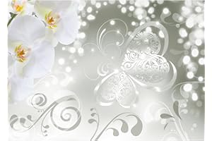 Runa Art Carta da parati fotografica 396 x 280 cm fiori di orchidea | Vello Decorazione Murale Soggiorno Camera Da Letto | Manifattura tedesca | Grigio 9076012b