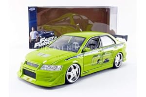 Jada Toys – miniaturowy samochód Mitsubishi Lancer Evo VII Brian Fast and Furious skala 1/24, 99788 G, zielony