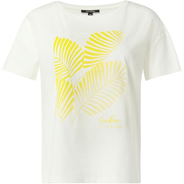Comma Damen T-Shirt - Baumwolle Mit Entspannter Passform