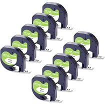 Rubans étiqueteuse Dymo Compatible - 3x 12mm X 4m Noir Sur Blanc - Pour LetraTag LT-100H/XR/200B
