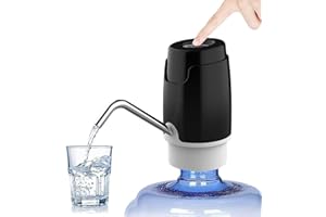 SUPER MUNDO SM Super Mundo - Distributeur d'eau Automatique, Pompe à Eau, Charge USB, Robinet pour bidons et Bouteilles, 5L, 8L, 15L, 20L, Couleur Noire (001)