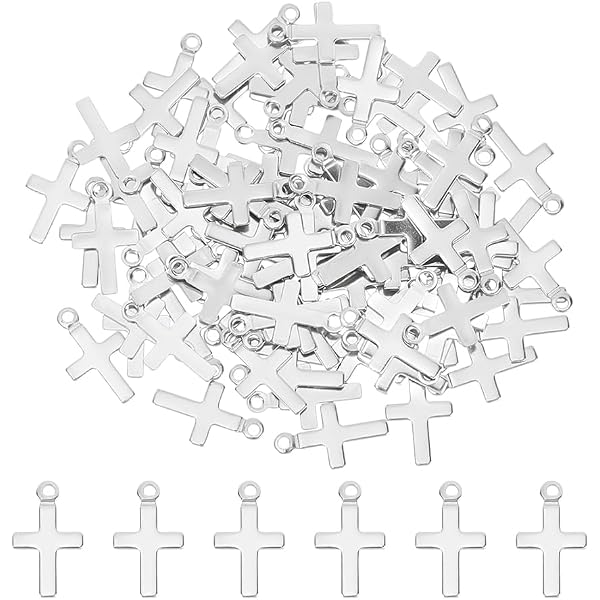 120 Breloques Croix Et Cœur Métal - Style Punk - Création Bijoux DIY - Pâques Et Artisanat