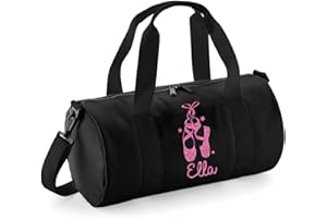 beyondsome Childrens Personalised Glitter Ballet Shoes Barrel Bag