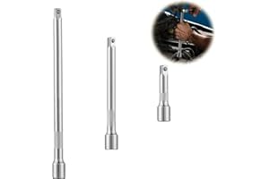 Hugwish rallonge cliquet 3/8, rallonge 3/8 75 mm, 150 mm, 200cm, acier au chrome vanadium