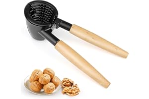 NEUTYPECHIC Casse-Noix, Casse-Noix Multifonctionnel en Aluminium de 17 cm, Casse-Noix Simple avec Manche en Bois, Convient pour Les Noix de Pécan, Les Noix de pécan, Les Amandes, Les Noisettes et Les