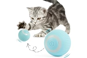 Weinsamkeit Interaktives Katzenspielzeug Ball, 360° Selbstdrehender Elektrisch Ball, Katzenball mit LED-Licht, USB Wiederaufladbarer Lustiges Bälle Spielzeug für Katzen