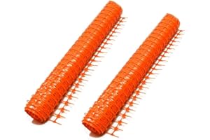 BIE-TEC 2 Rollen mit je 1 m x 50 m Absperrzaun Kunststoff ORANGE, Bauzaun Warnzaun Warnnetz Zaun Netz (2 Rollen je 50 m, Orange)