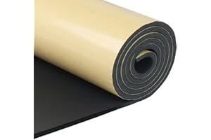 SDLDEER Espuma autoadhesiva, lámina de espuma de neopreno autoadhesiva, 300 mm (ancho) x 6 mm (profundidad) x 1,5 m (largo) multifunción, rollo de espuma, amortiguación, aislamiento acústico