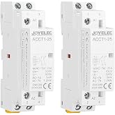 JOYELEC 2P Household AC Contactor,AC220V/230V,2NO,2Pole Two Normally Open,50/60HZ Modular Automatic Circuit Control,35mm DIN