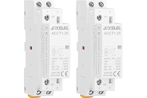 JOYELEC 2 Pièces Contacteur AC domestique, 2P 25A 2NO Contacteur AC domestique automatique 220V/230V 50/60Hz, 2 pôles bidirectionnels, montage sur rail DIN 35 mm normalement ouvert