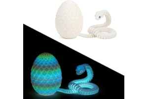TaimeiMao Giocattolo di Serpente Stampato 3D, Uova di Serpente 3D, Animali Stampati3D, Adatto per Auto, Decorazioni Domestiche